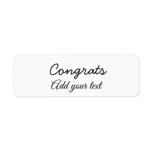 Simple minimal congratulations graduation add your return address label