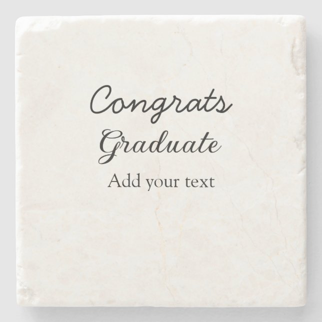 Simple minimal congratulations graduation add your stone coaster (Front)