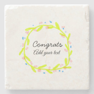 Simple minimal congratulations graduation add your stone coaster