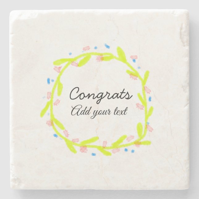 Simple minimal congratulations graduation add your stone coaster (Front)