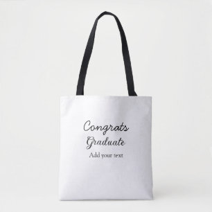 Simple minimal congratulations graduation add your tote bag
