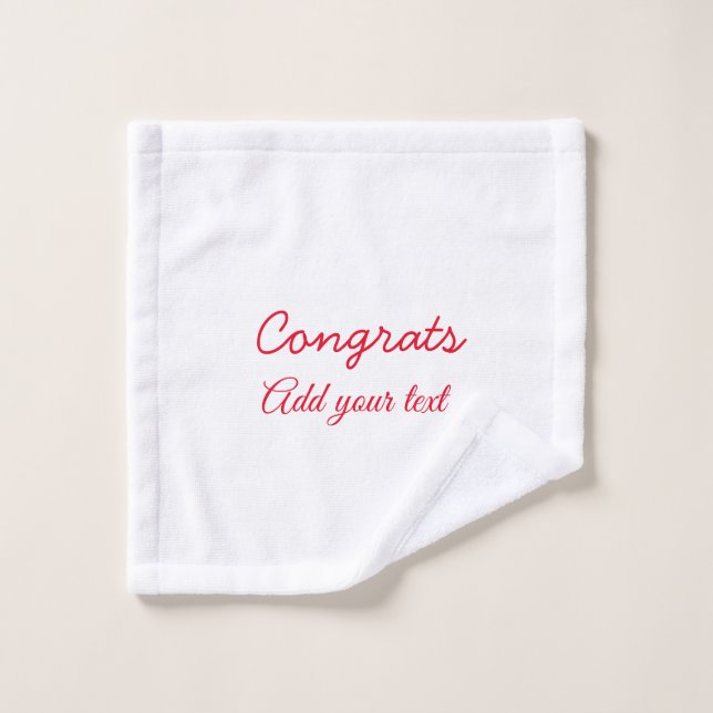 Simple minimal congratulations graduation add your wash cloth (Wash Cloth)