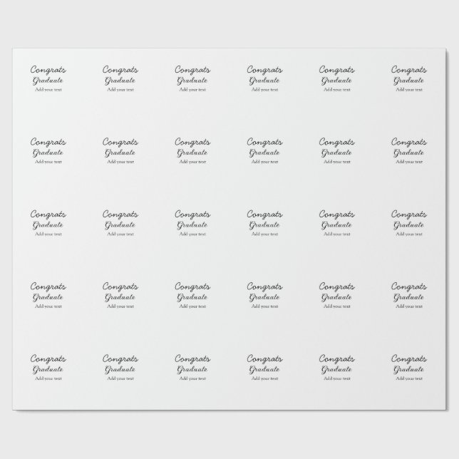 Simple minimal congratulations graduation add your wrapping paper (Flat)