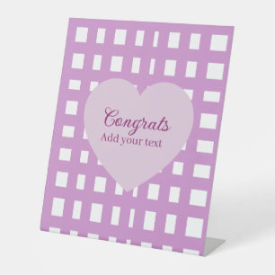 Simple minimal congratulations graduation purple s pedestal sign
