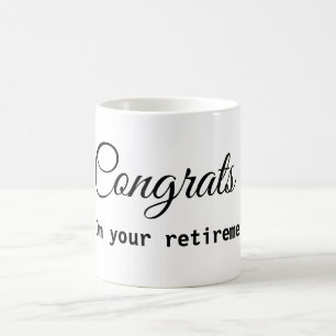Simple minimal congratulations retirement add name coffee mug