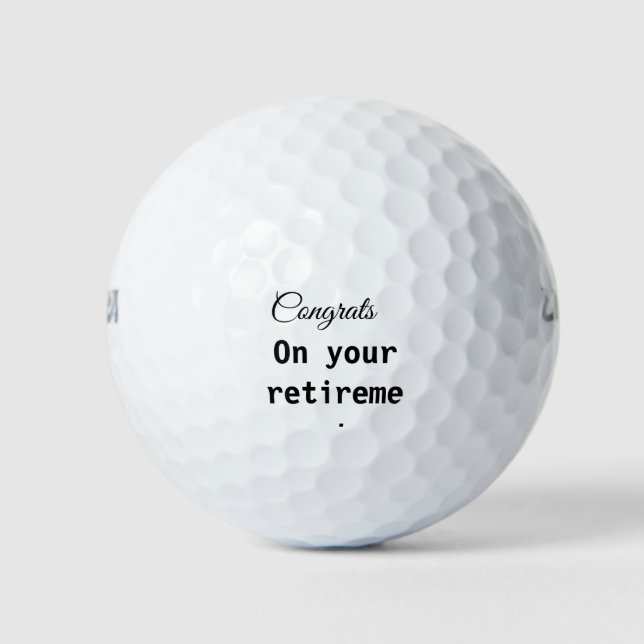 Simple minimal congratulations retirement add name golf balls (Front)