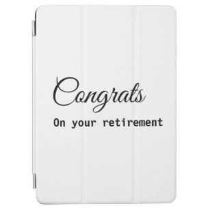 Simple minimal congratulations retirement add name iPad air cover