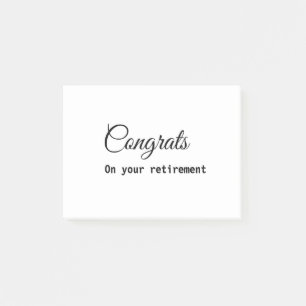 Simple minimal congratulations retirement add name post-it notes