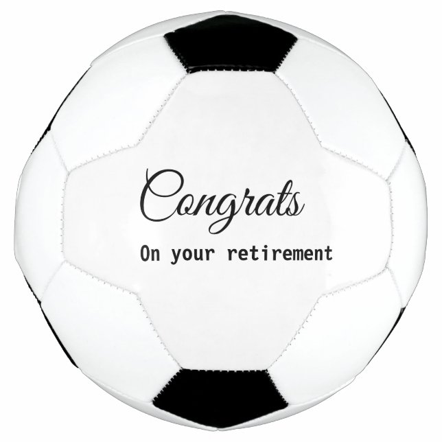 Simple minimal congratulations retirement add name soccer ball (Front)