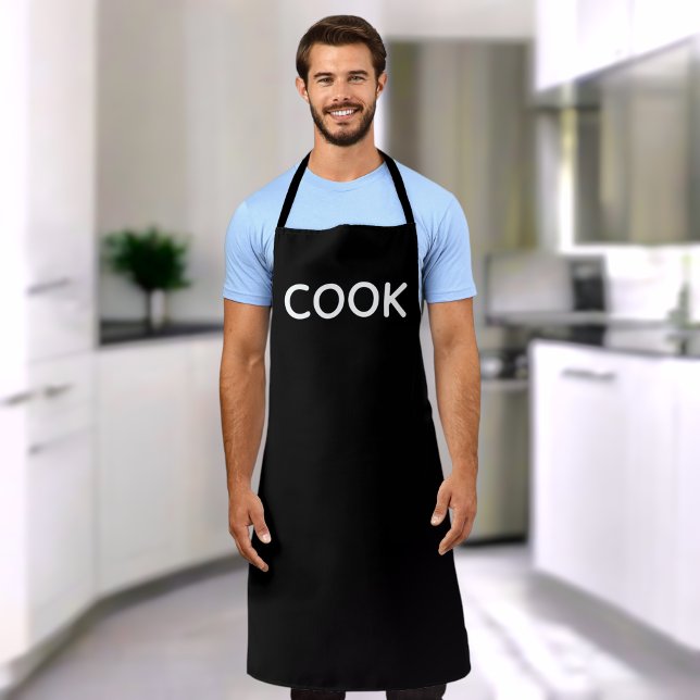 simple minimal cook black chefs full bistro apron (Creator Uploaded)