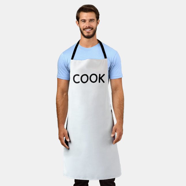 simple minimal cook white chefs full bistro apron (Worn)