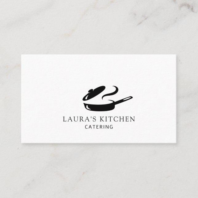 Simple Minimal Cooking Pot Catering Business Card (Front)