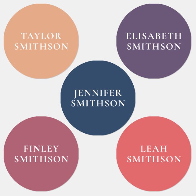  Simple Minimal Coral Navy Blue Custom Name School (Group)