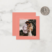 Simple Minimal Coral Wedding Save the Date Mini