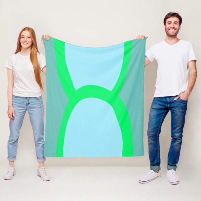 simple minimal custom add your logo address websit fleece blanket (In Situ)