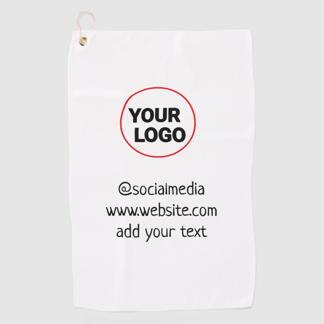 simple minimal custom add your logo address websit golf towel (Front)