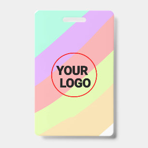 simple minimal custom add your logo address websit ID badge