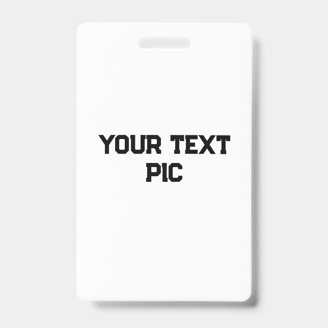 simple minimal custom add your logo address websit ID badge (Front)