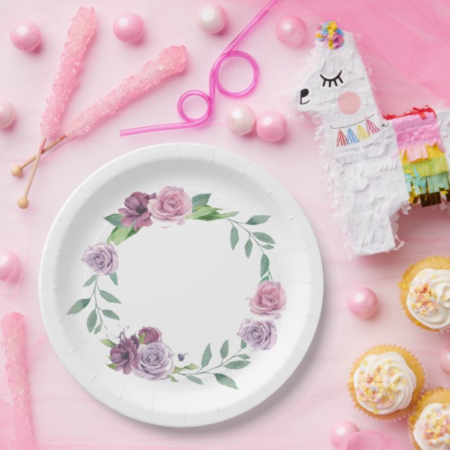 simple minimal custom add your logo address websit paper plate (Party)