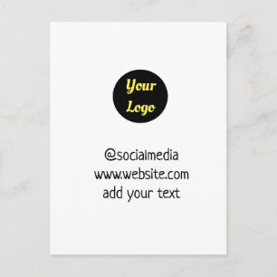 simple minimal custom add your logo address websit postcard