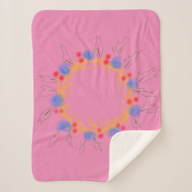 simple minimal custom add your logo address websit sherpa blanket (Front)