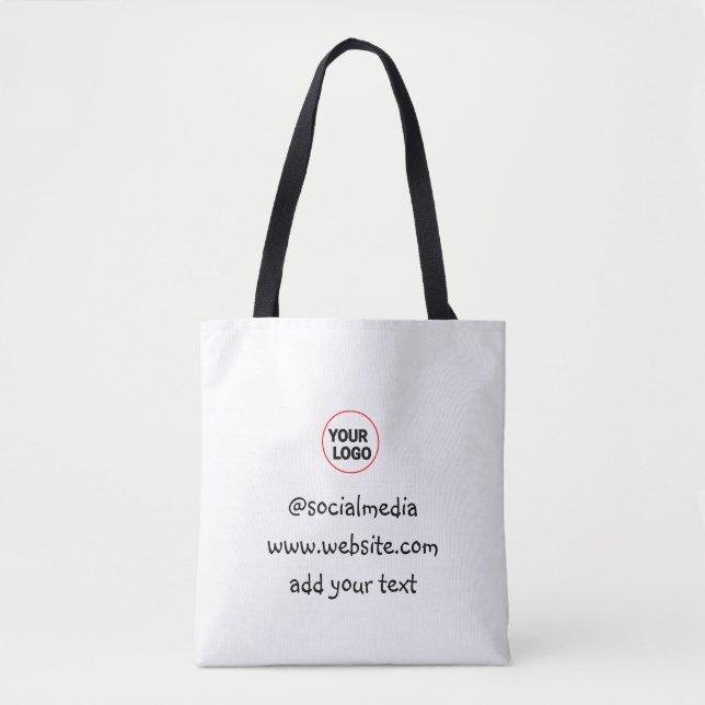 simple minimal custom add your logo address websit tote bag (Front)