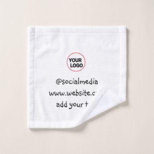 simple minimal custom add your logo address websit wash cloth
