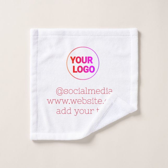 simple minimal custom add your logo address websit wash cloth (Wash Cloth)
