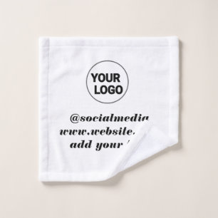 simple minimal custom add your logo address websit wash cloth