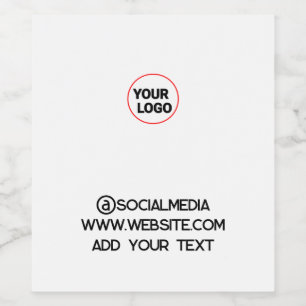 simple minimal custom add your logo address websit wine label