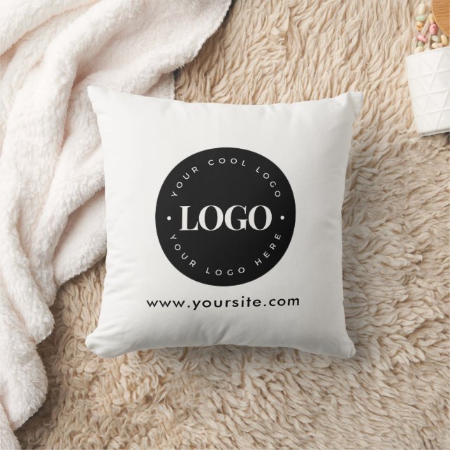 Simple Minimal Custom Logo & Text Business Company Cushion (Blanket)