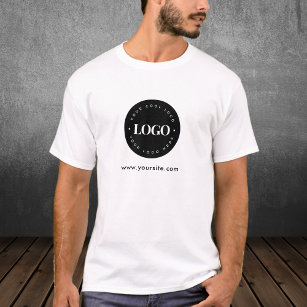 Simple Minimal Custom Logo & Text Business Company T-Shirt