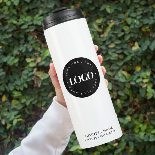 Simple Minimal Custom Logo & Text Business Company Thermal Tumbler