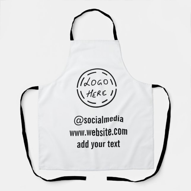 simple minimal custom watercolor add logo website  apron (Front)