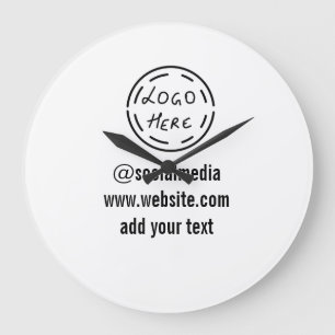 simple minimal custom watercolor add logo website large clock