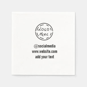 simple minimal custom watercolor add logo website  napkin
