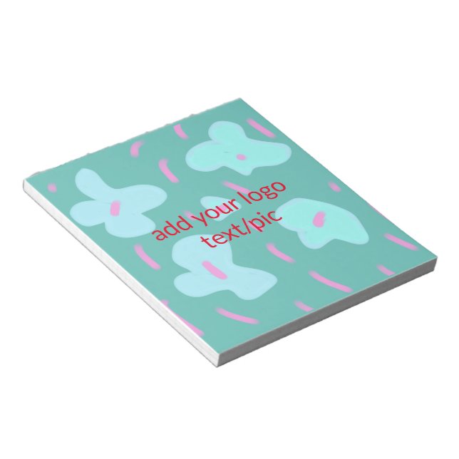 simple minimal custom watercolor add logo website  notepad (Angled)