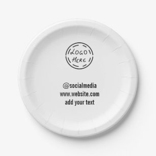 simple minimal custom watercolor add logo website paper plate