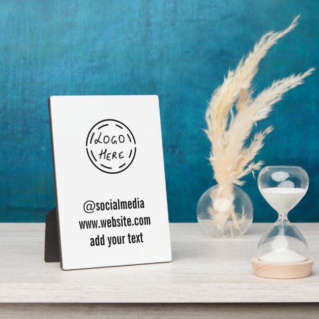 simple minimal custom watercolor add logo website  plaque (Side)