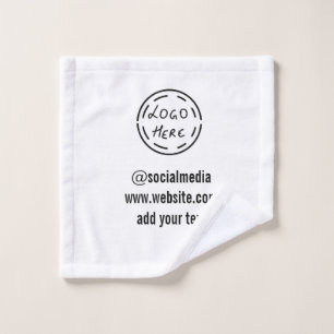 simple minimal custom watercolor add logo website wash cloth
