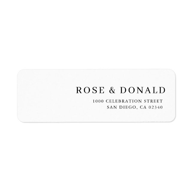 Simple minimal custom wedding address label return address label (Front)