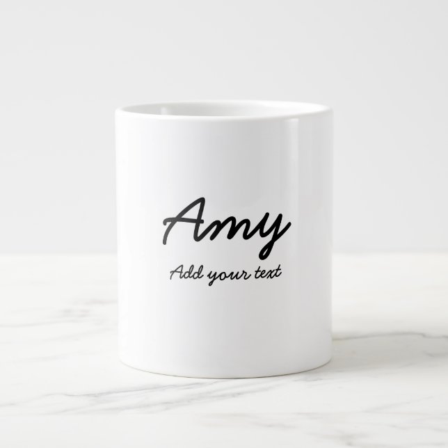 simple minimal customised name monogram classic  c large coffee mug (Front)