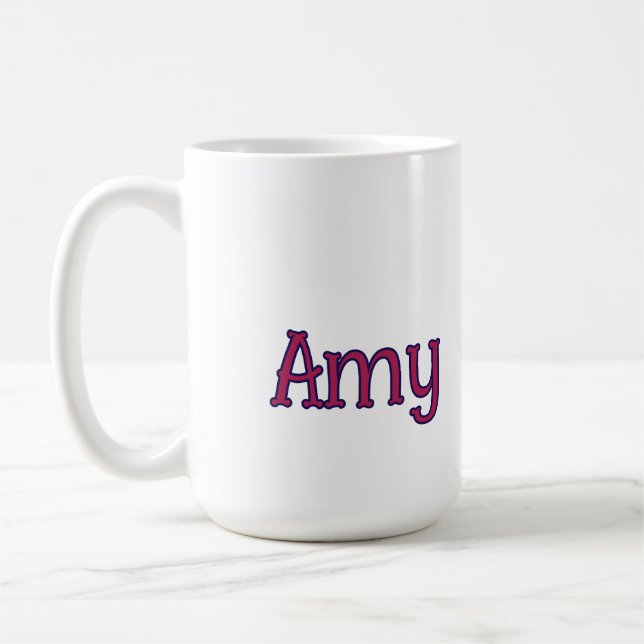 simple minimal customised name monogram classic    coffee mug (Left)
