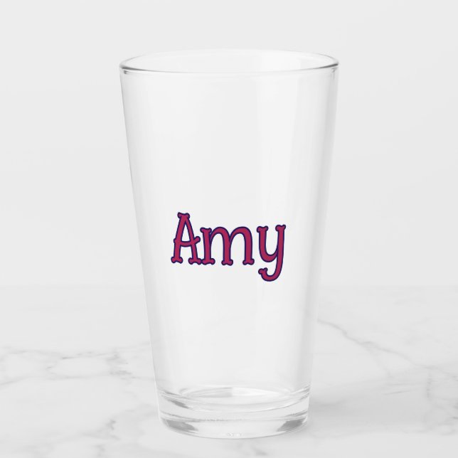 simple minimal customised name monogram classic    glass (Front)