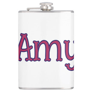 simple minimal customised name monogram classic hip flask