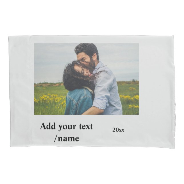simple minimal customised name monogram couple   t pillowcase (Front)