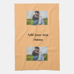 simple minimal customised name monogram couple tea towel