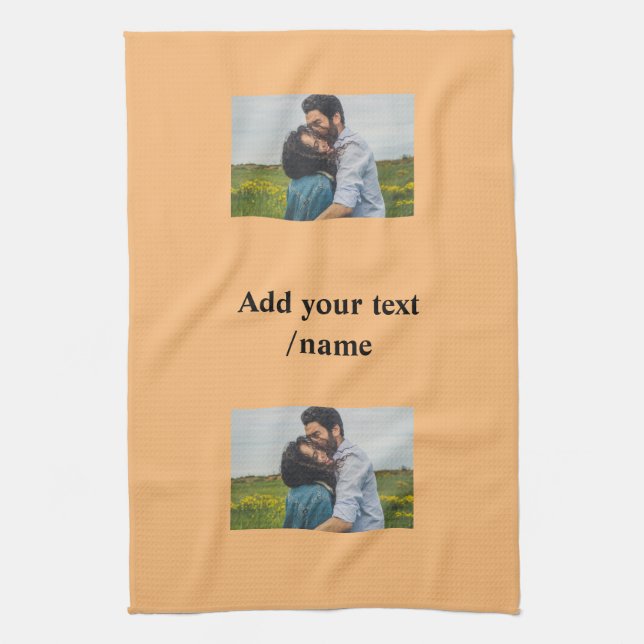 simple minimal customised name monogram couple     tea towel (Vertical)