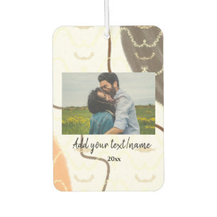 simple minimal customised name monogram couple th car air freshener