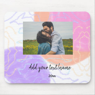 simple minimal customised name monogram couple th mouse pad